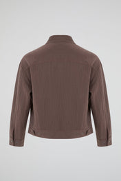 Panelled Snap Jacket Brown