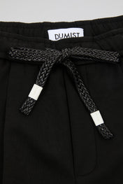 Pleated Drawstring Trousers Black