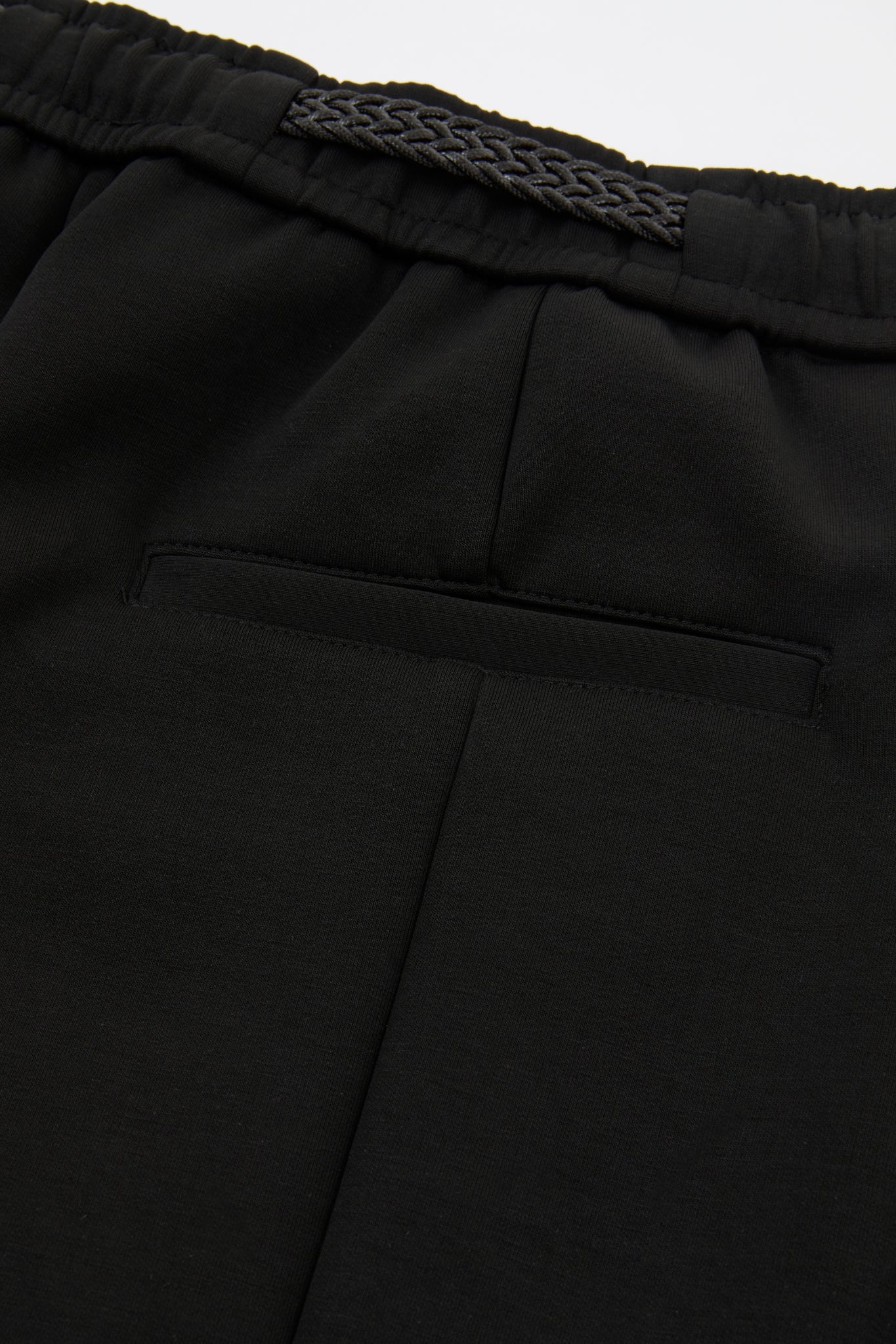 Pleated Drawstring Trousers Black