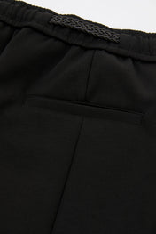 Pleated Drawstring Trousers Black