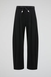 Pleated Drawstring Trousers Black