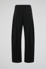Pleated Drawstring Trousers Black
