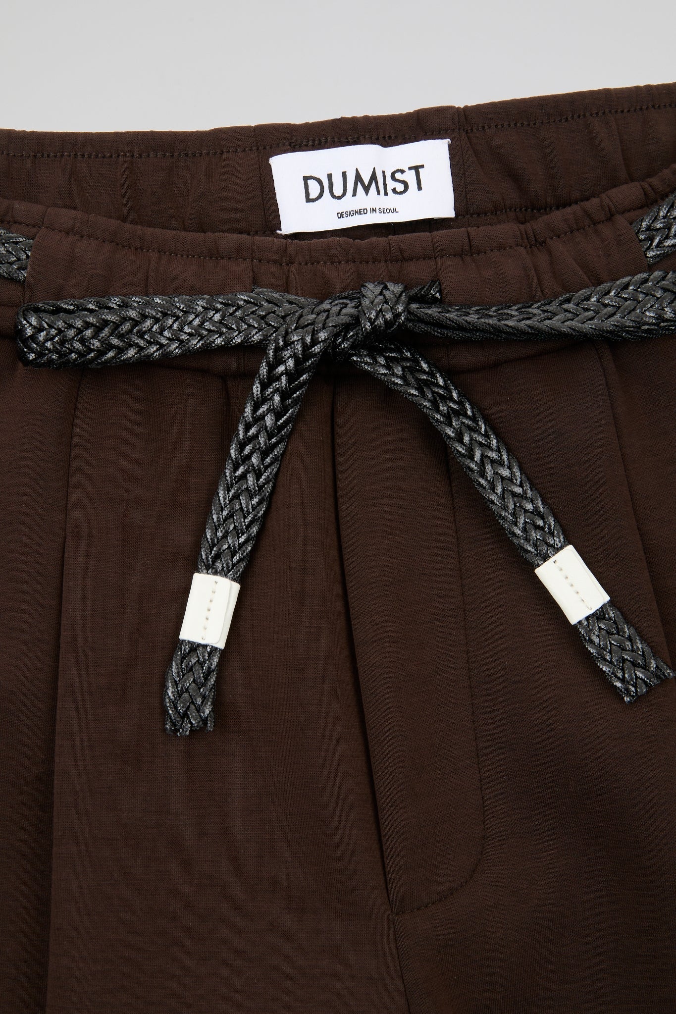Pleated Drawstring Trousers Brown