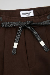 Pleated Drawstring Trousers Brown