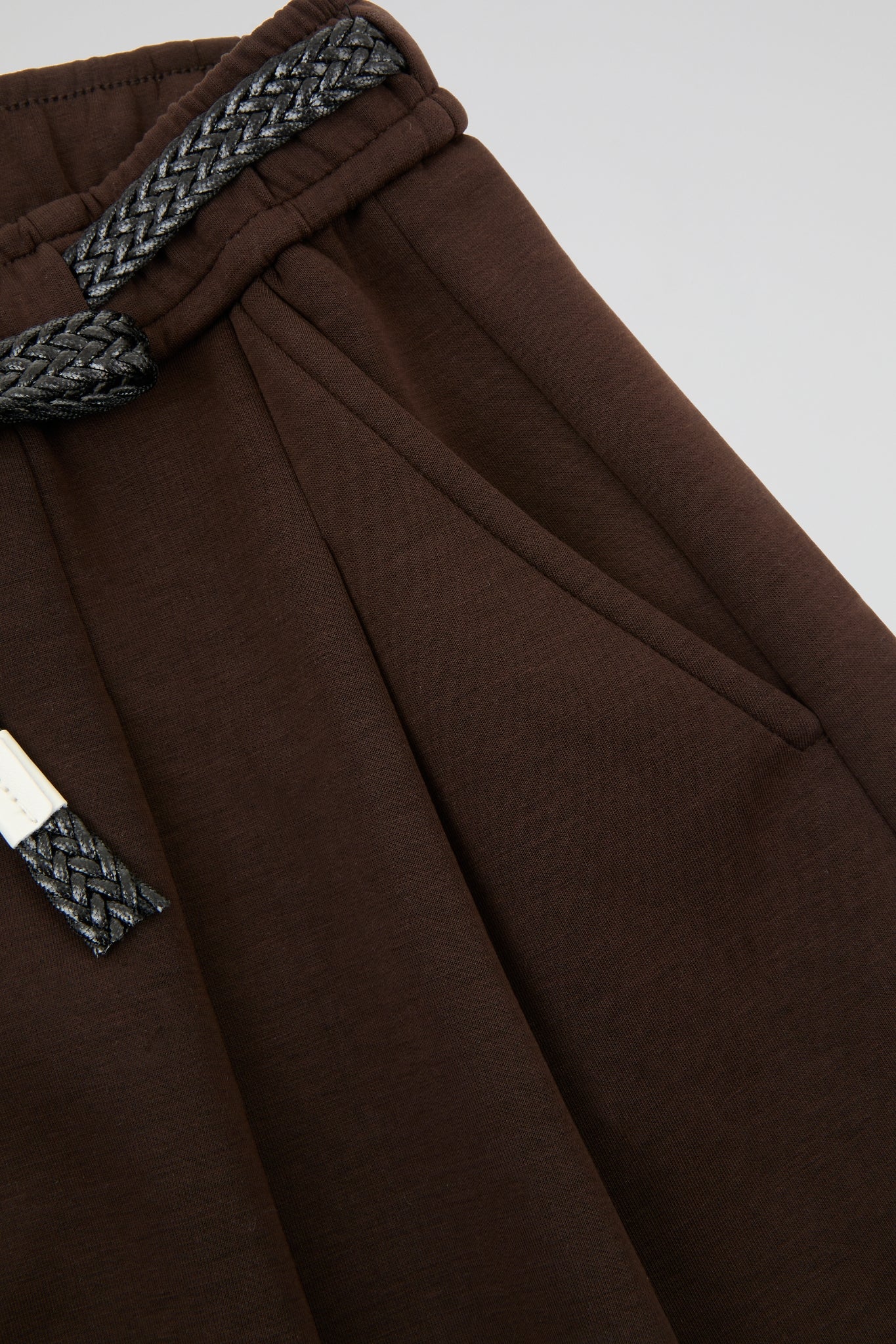 Pleated Drawstring Trousers Brown