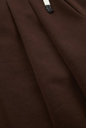 Pleated Drawstring Trousers Brown