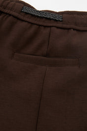Pleated Drawstring Trousers Brown