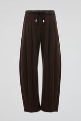 Pleated Drawstring Trousers Brown