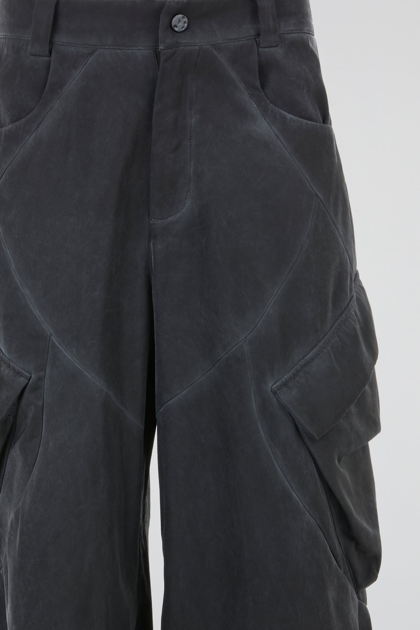 Faded Black Architectural Cargo Trousers