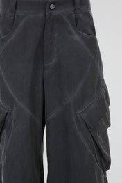 Faded Black Architectural Cargo Trousers