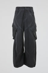 Faded Black Architectural Cargo Trousers