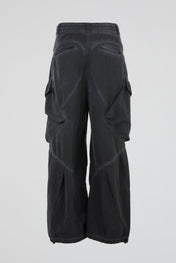 Faded Black Architectural Cargo Trousers