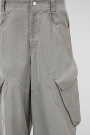 Faded Grey Architectural Cargo Trousers