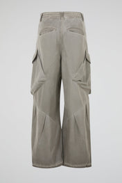 Faded Grey Architectural Cargo Trousers