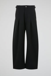 Studded Pleated Trousers Black