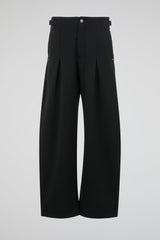 Studded Pleated Trousers Black