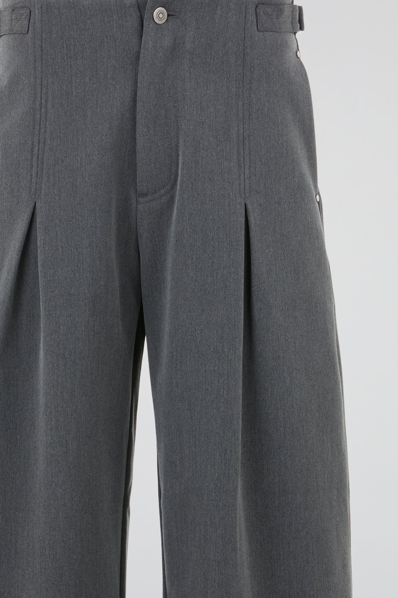 Studded Pleated Trousers Grey