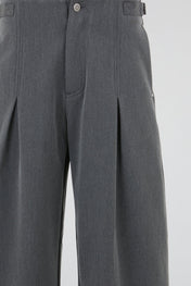 Studded Pleated Trousers Grey