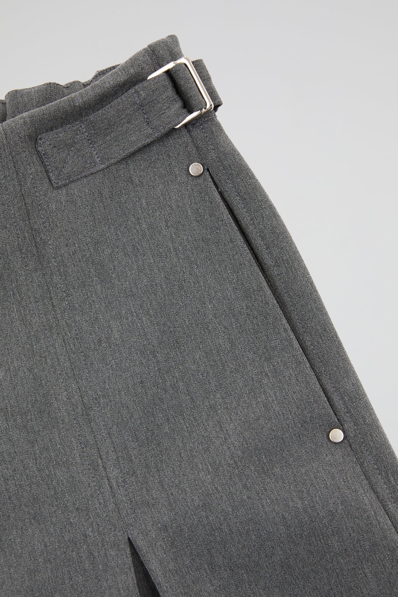 Studded Pleated Trousers Grey