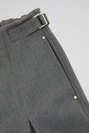 Studded Pleated Trousers Grey