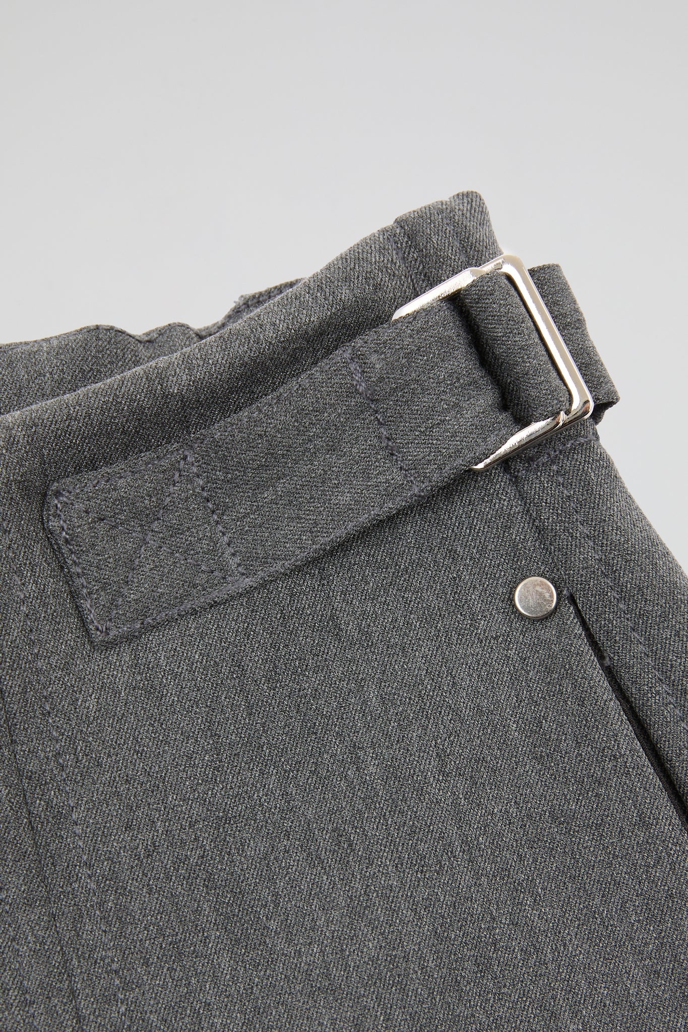 Studded Pleated Trousers Grey