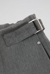 Studded Pleated Trousers Grey