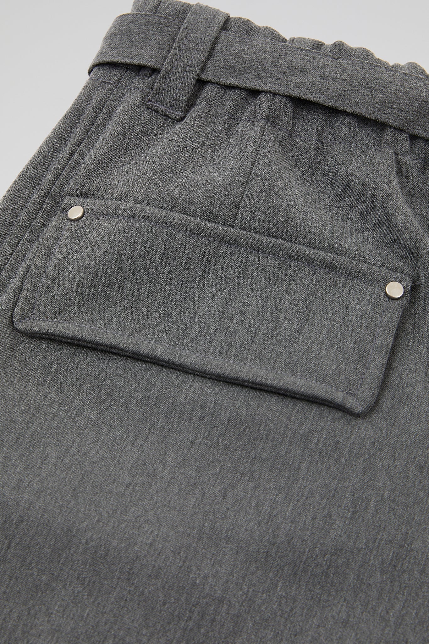 Studded Pleated Trousers Grey