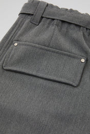 Studded Pleated Trousers Grey