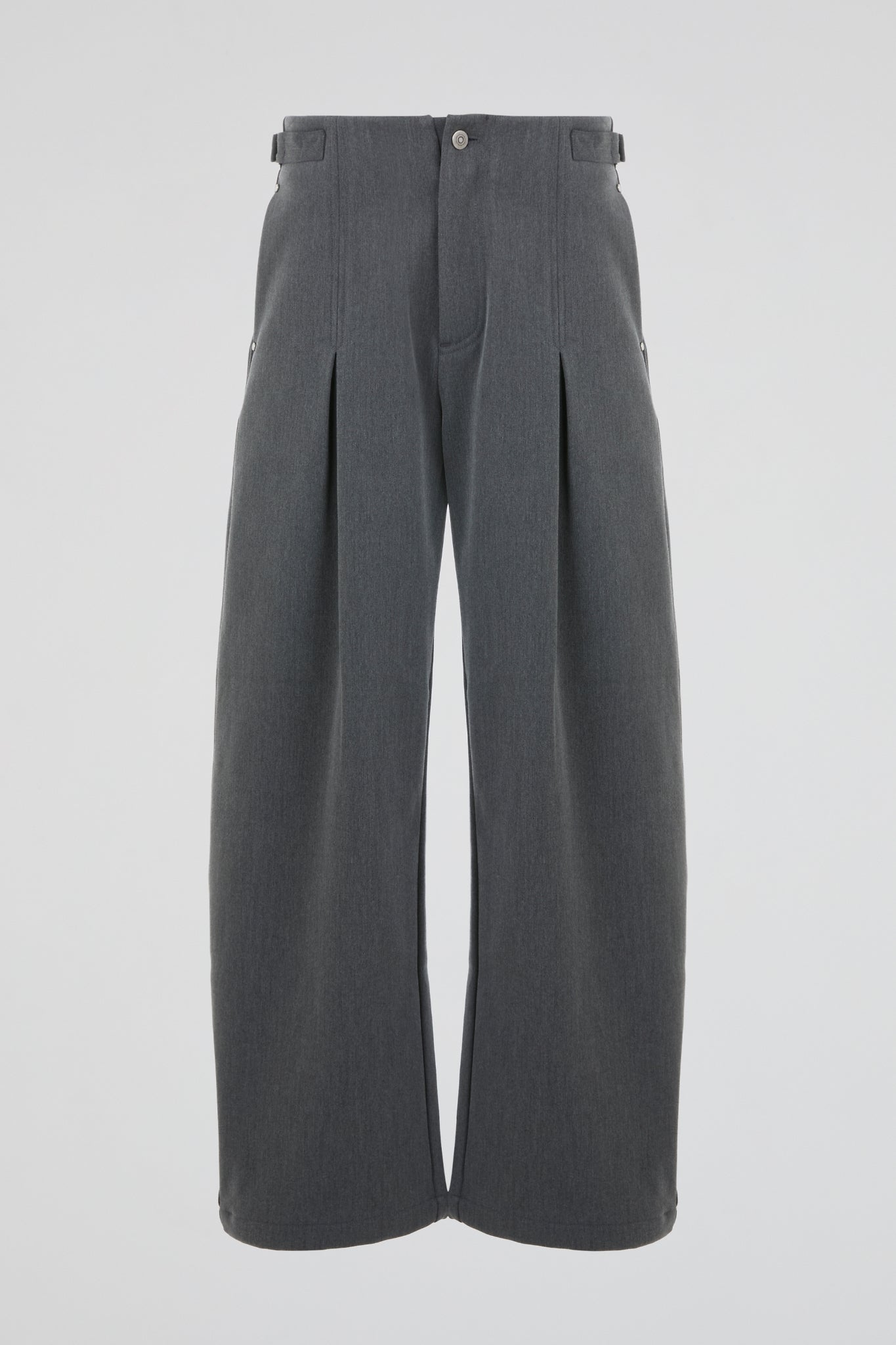 Studded Pleated Trousers Grey