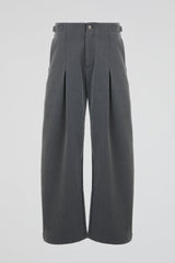 Studded Pleated Trousers Grey