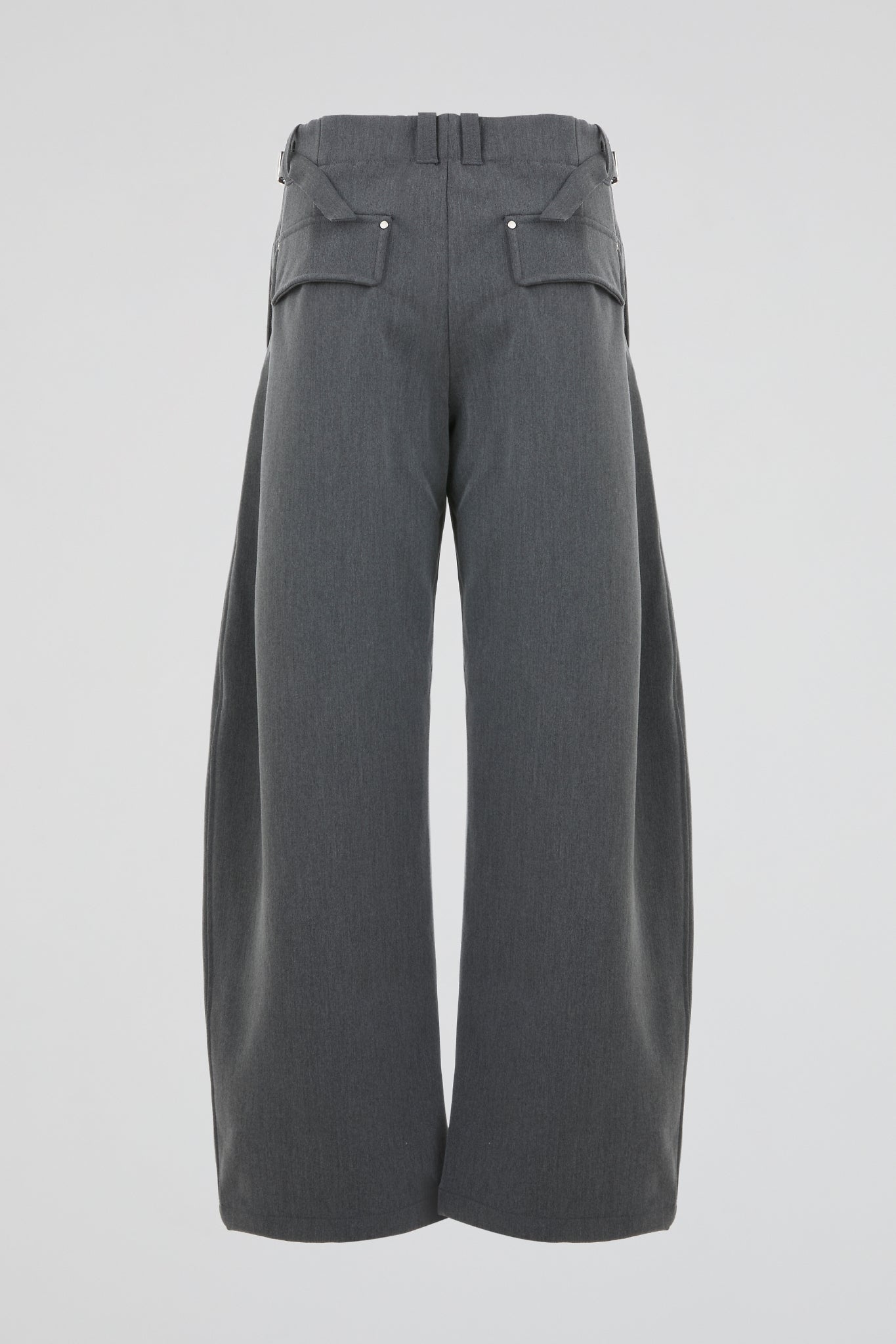 Studded Pleated Trousers Grey