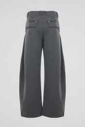 Studded Pleated Trousers Grey