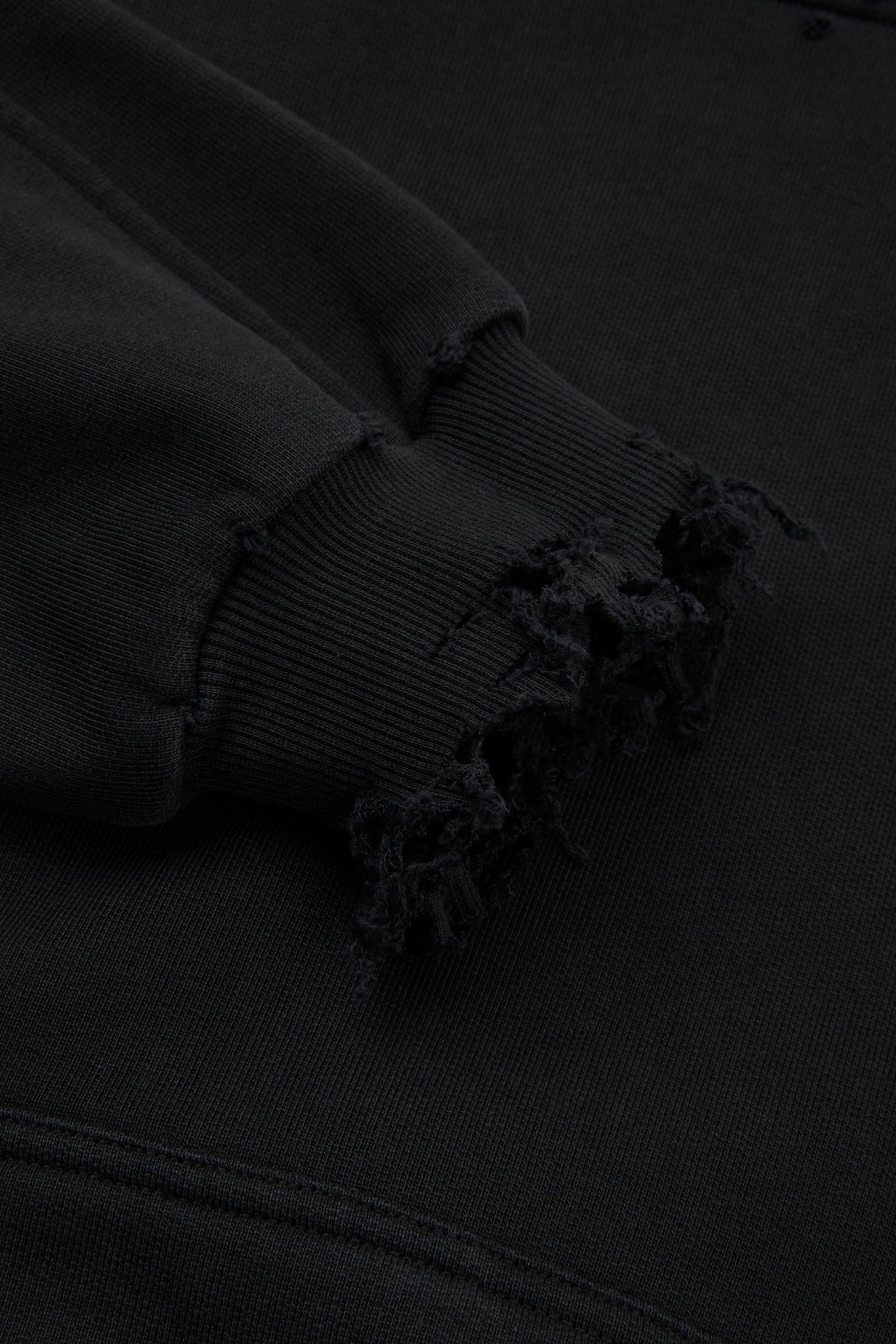 Black Distressed Hoodie