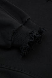 Black Distressed Hoodie