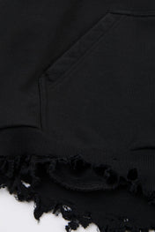 Black Distressed Hoodie