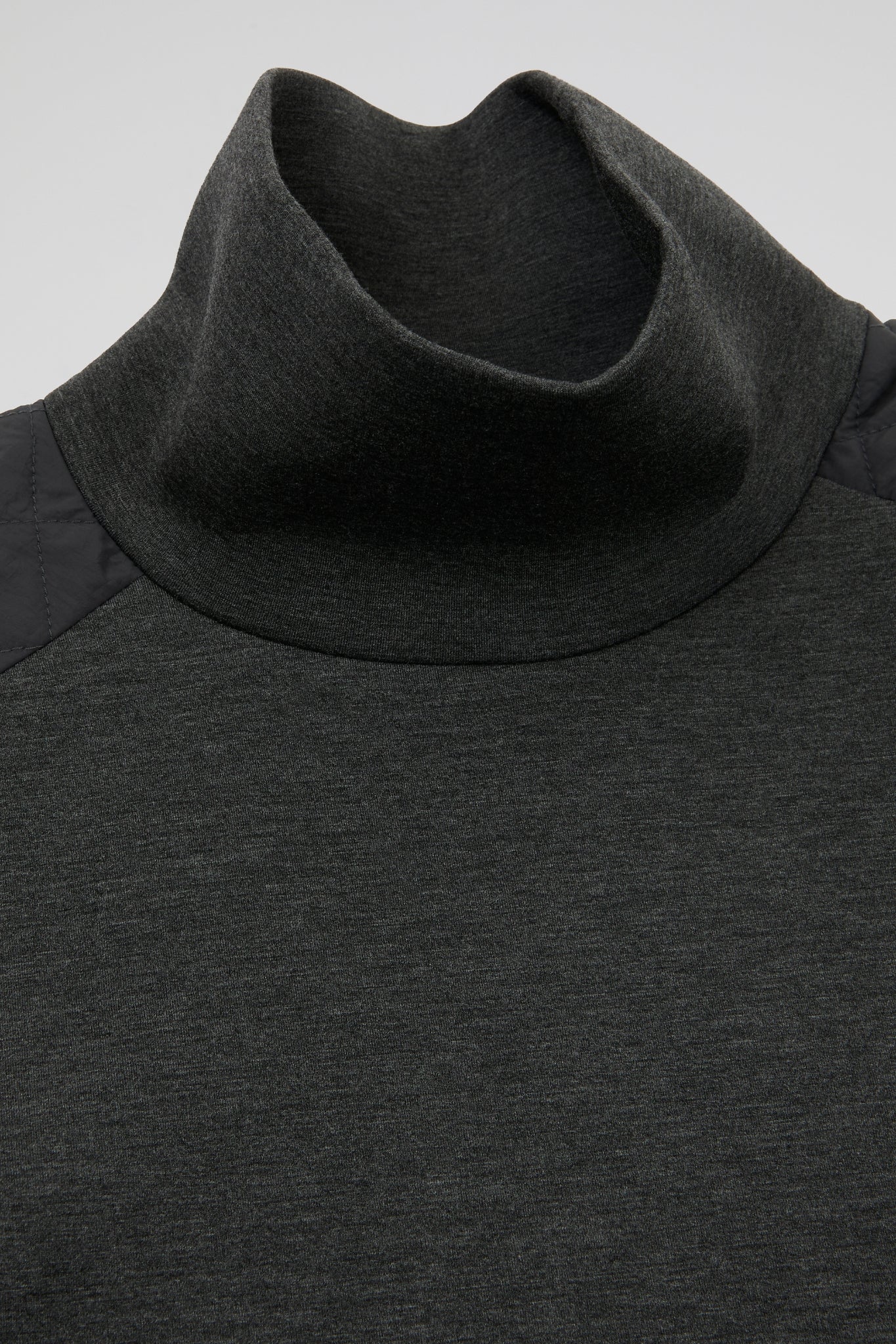 Grey Quilted Mock Neck Sweatshirt