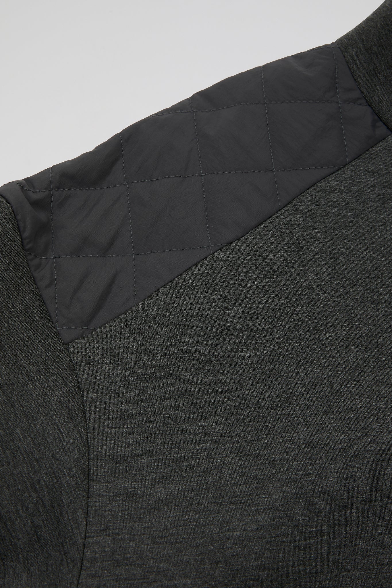 Grey Quilted Mock Neck Sweatshirt