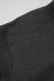 Grey Quilted Mock Neck Sweatshirt
