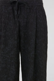 Black Textured Trousers