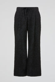 Black Textured Trousers
