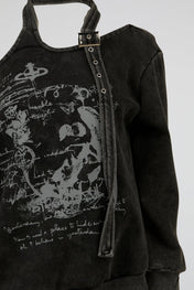 Asymmetrical Distressed Sweatshirt