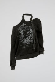 Asymmetrical Distressed Sweatshirt
