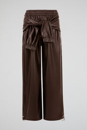 Trompe-l’oeil Sleeve-Tie Wide-Leg Trousers