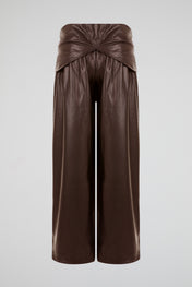 Trompe-l’oeil Sleeve-Tie Wide-Leg Trousers