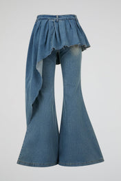 Indigo Flare-Cut Denim Trousers