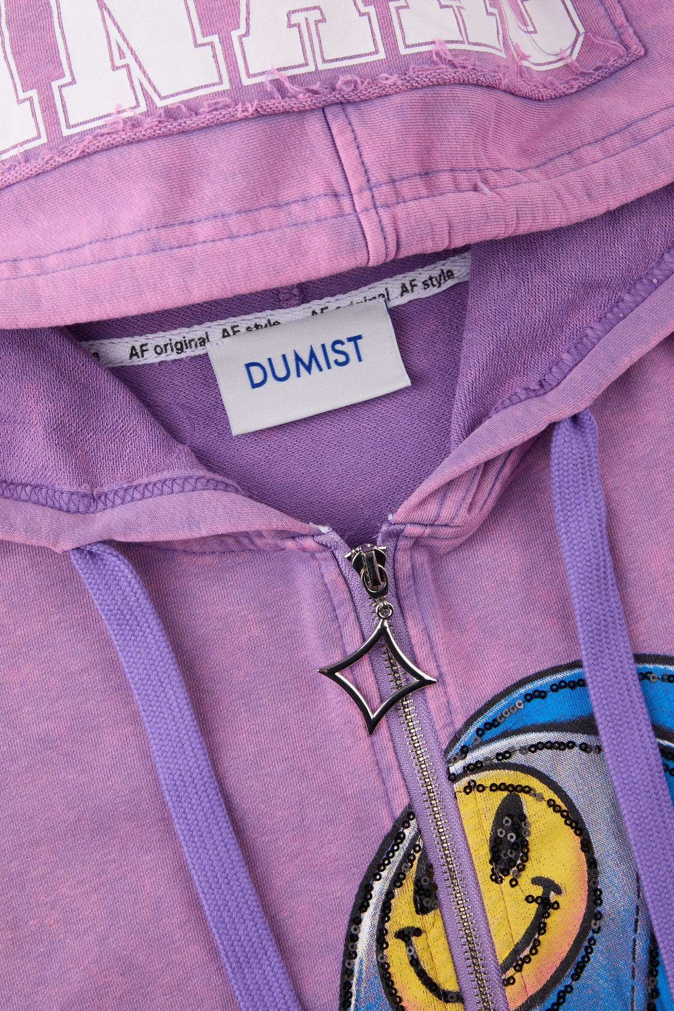 Orchid Lavender Multi-Material Zip-Up Hoodie