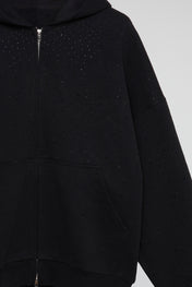 Rhinestone Zip Hoodie