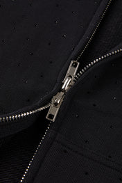 Rhinestone Zip Hoodie