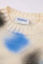 Distressed Spray-Paint Knit Crewneck