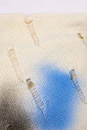 Distressed Spray-Paint Knit Crewneck